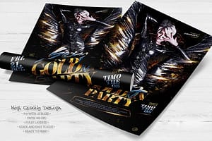 Sexy Golden Party Flyer Template