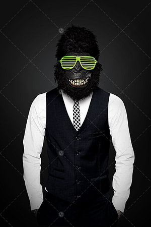 Gorilla Man With Disco Eyeglasses