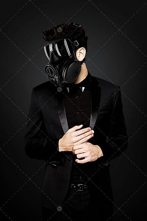 Gas Mask Man With Suit