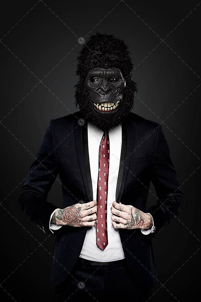 Gorilla Man With Suit